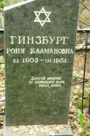Гинзбург Роня Калмановна, Москва, Востряковское кладбище